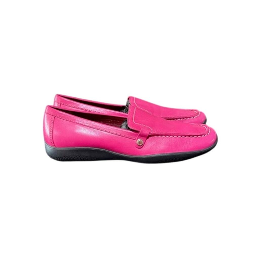 KB082 Coach Hot Pink Leather Loafers*Size 6 - Picture 5 of 7